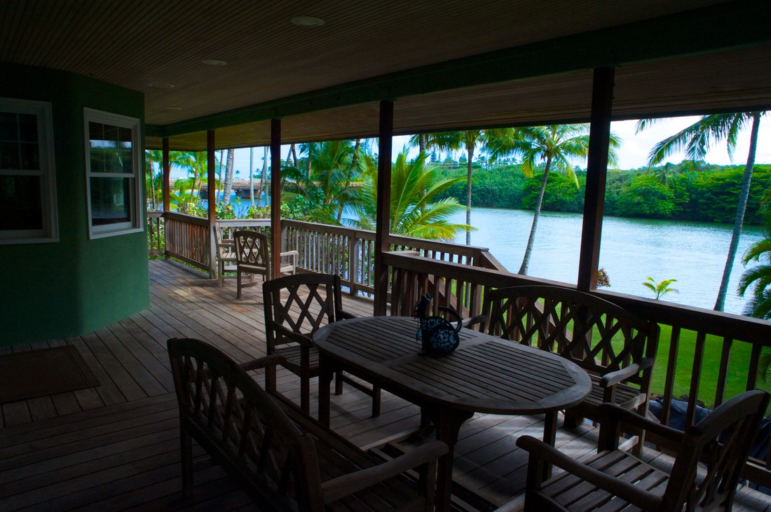 What a view - right from the deck of this Kauai Vacation Rental! Hawaiian Paradise on the Wailua River and very close to the Beach!